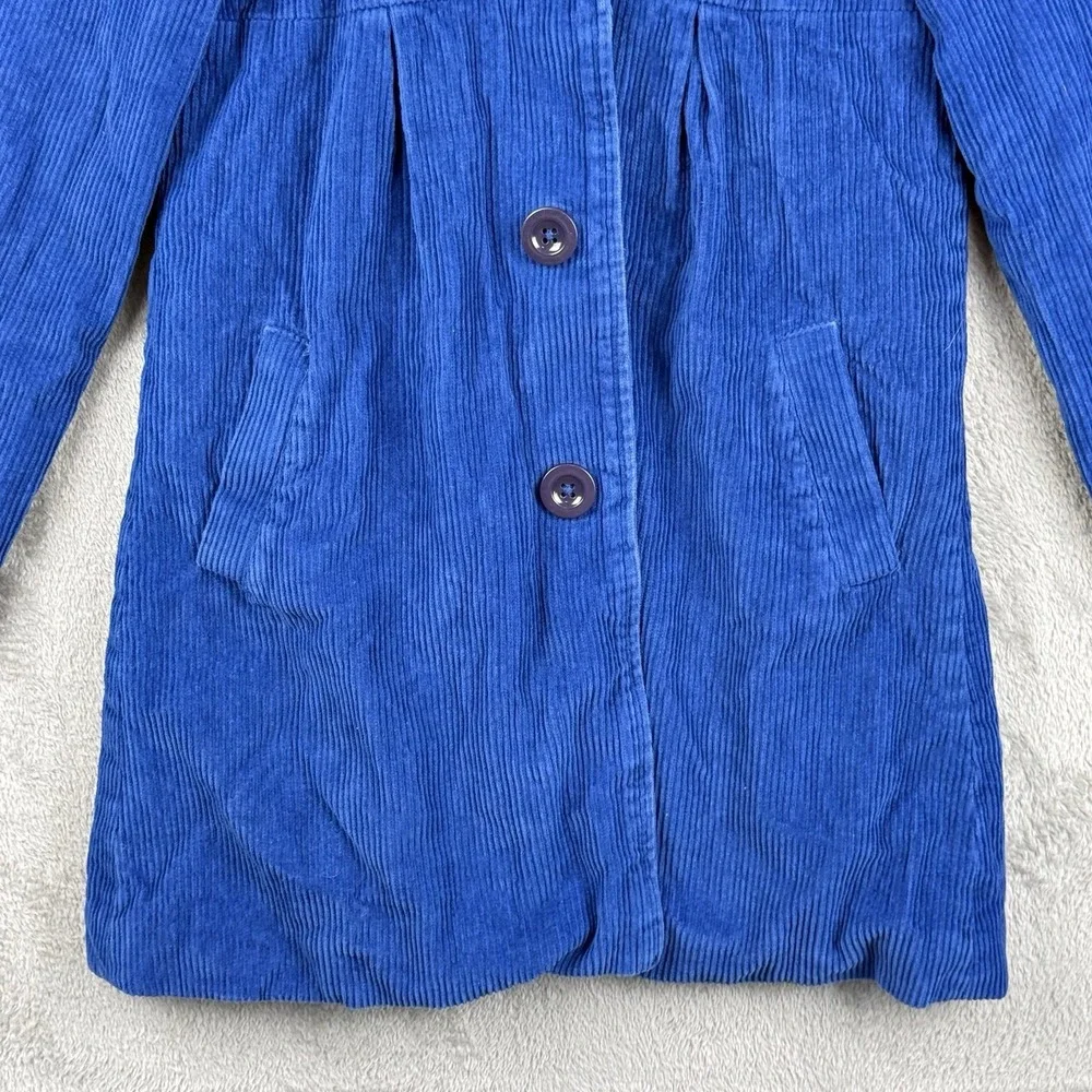 Mini Boden Corduroy Coat Girls Size 7/8 Cobalt Blue Long Outdoors Preppy
